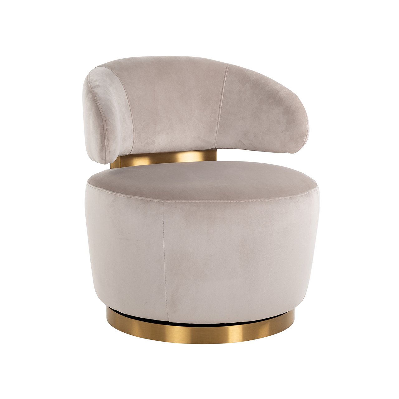 Draaifauteuil Maxime khaki fluweel (Quartz Khaki 903)