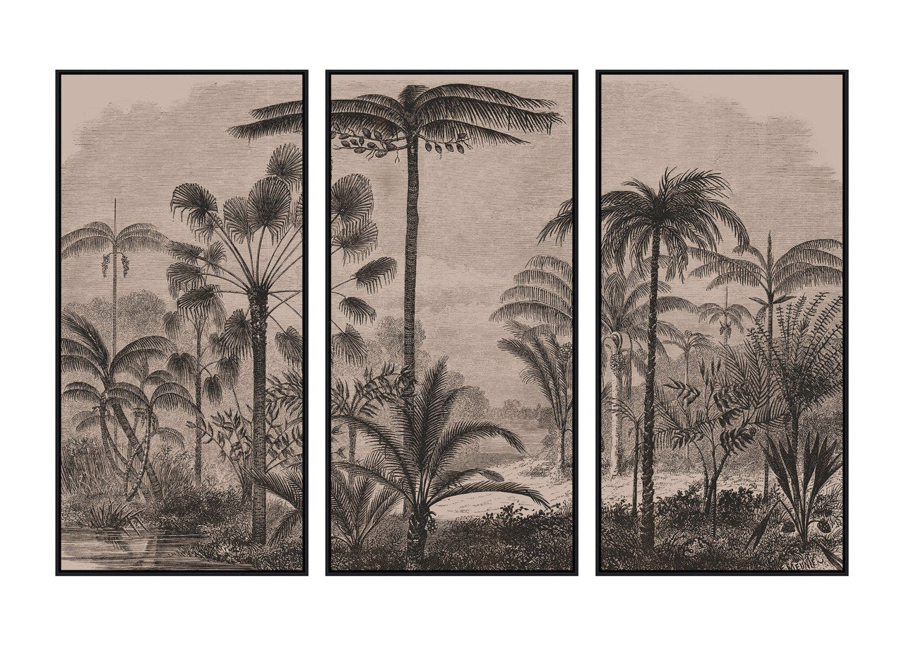 Wanddecoratie Rhapsody bruin (Set van 3)