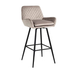 Barstoel Linsey draaibaar khaki fluweel (Quartz Khaki 903)