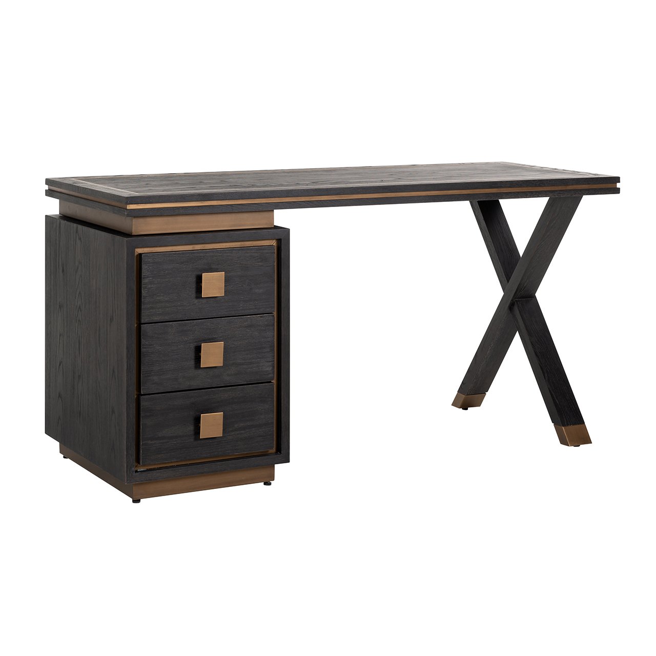 Bureau Hunter 3-laden (Zwart rustiek)