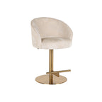 Bar/counter stoel Zabi draaibaar wit chenille (Bergen 900 wit chenille)