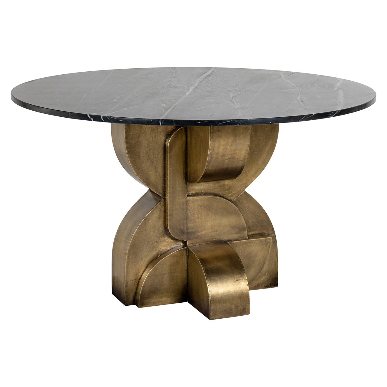 Eettafel Maddox 130Ø (Zwart/goud)