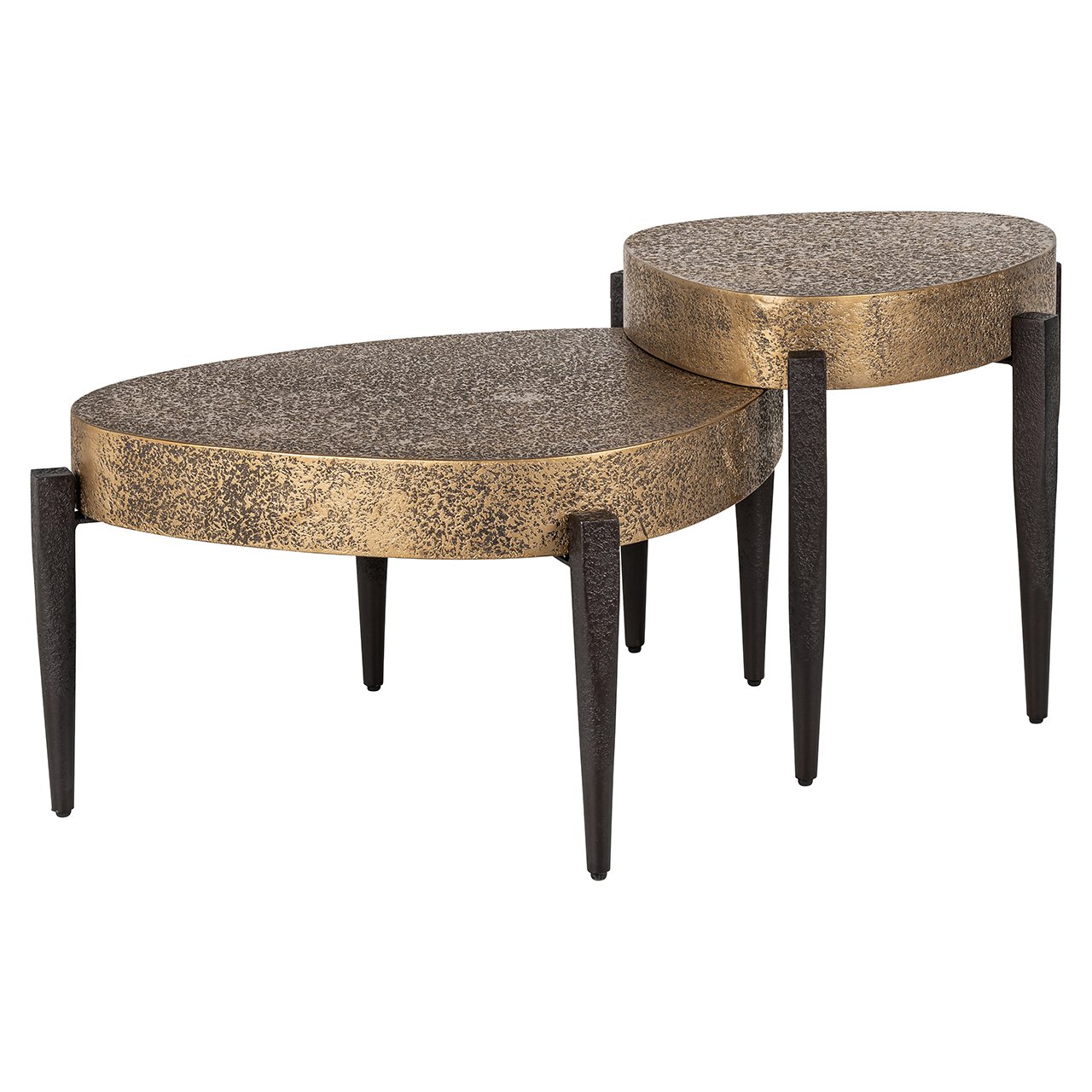 Salontafel Marquee set van 2 (Zwart/goud)