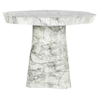 Eettafel Rockyard 100Ø nep wit marmer binnen/buiten (Wit)