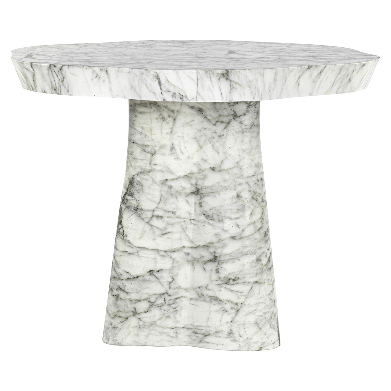 Eettafel Rockyard 100Ø nep wit marmer binnen/buiten (Wit)