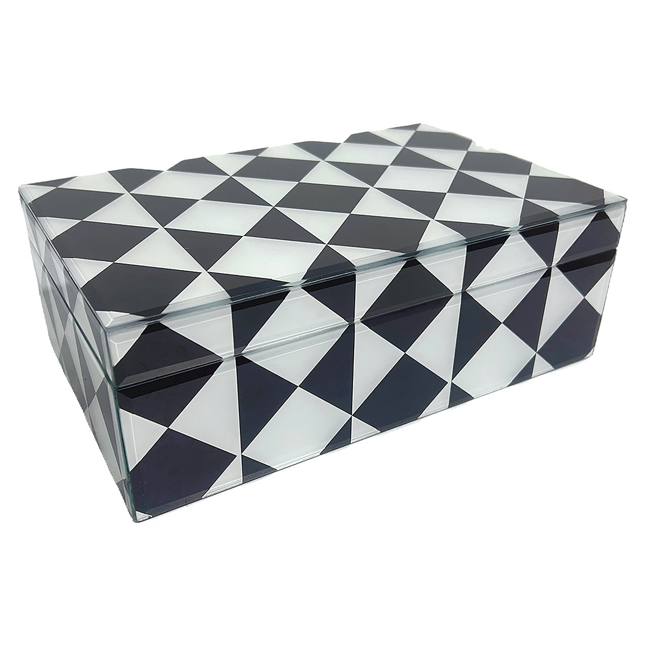 Opbergbox Silas groot (Zwart/wit)