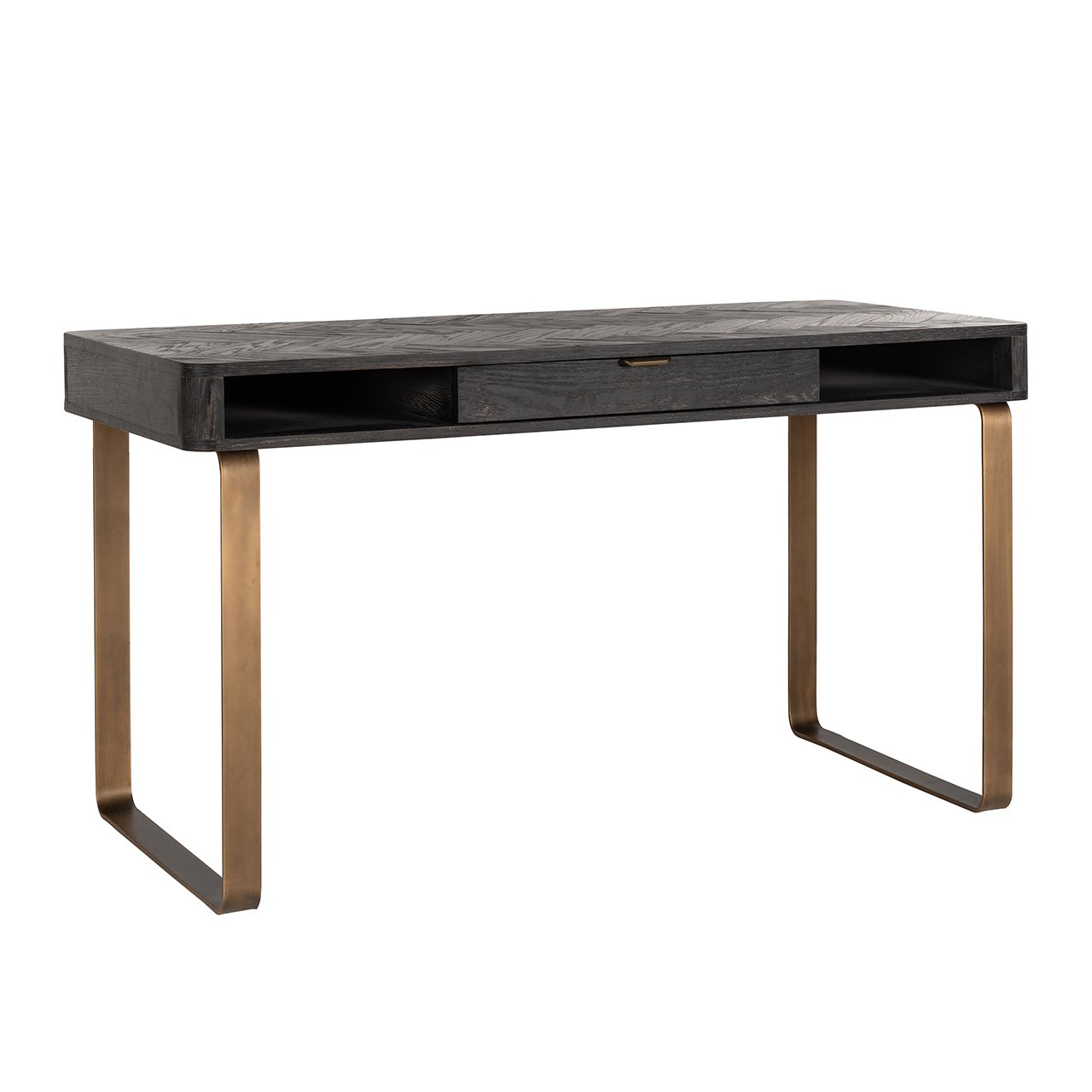 Bureau Blackbone messing 1-lade (Zwart rustiek)