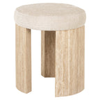 Poef Gallice natuurlijk beige travertijn (Beige)