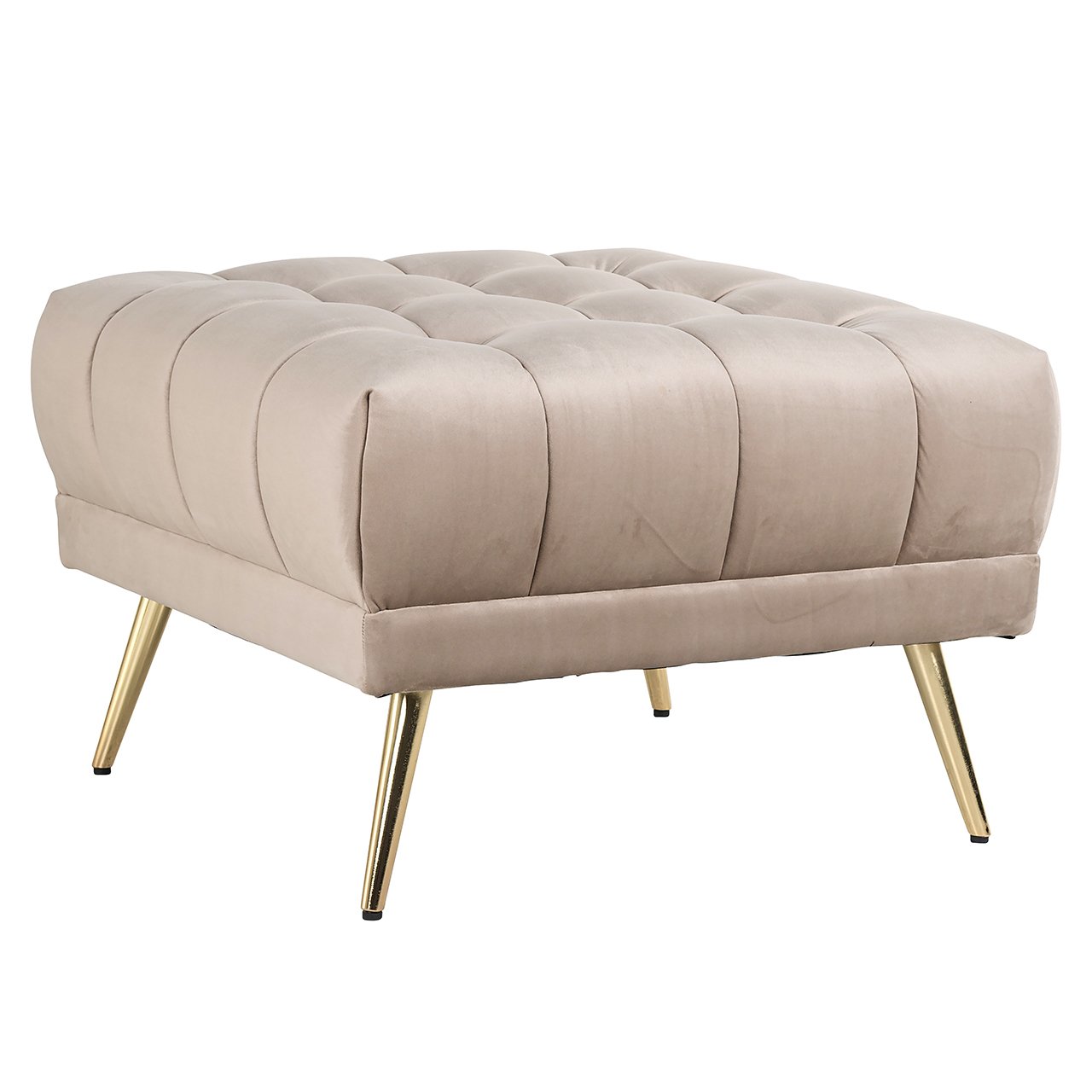 Poef Huxley khaki fluweel (Quartz Khaki 903)