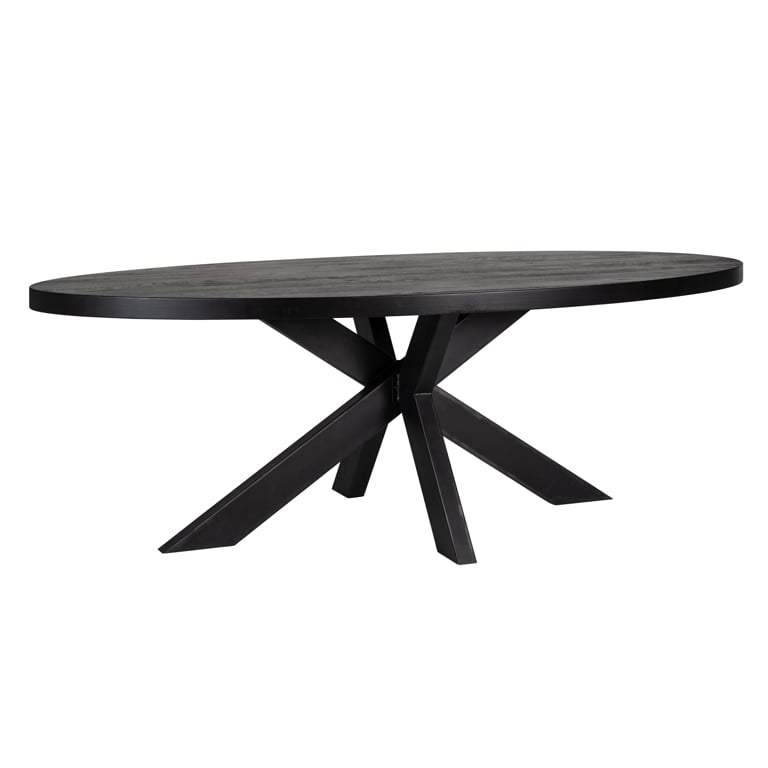 Eettafel Watson zwart 235 incl. spinpoot zwart (Zwart)