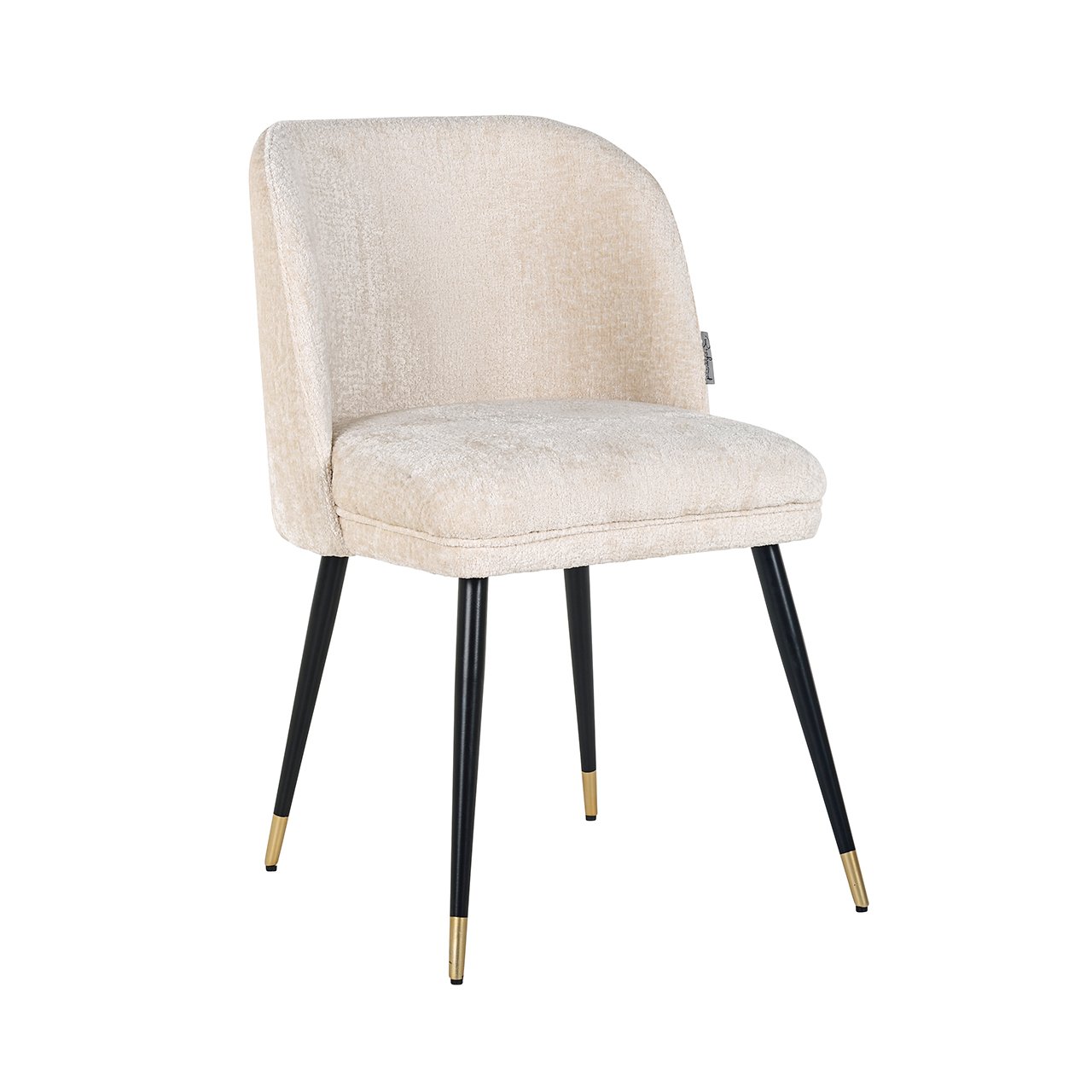Stoel Alicia wit chenille brandvertragend (FR-Bergen 900 wit chenille)