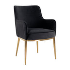 Stoel Breeze Antraciet fluweel / geborsteld goud brandvertragend (FR-Quartz 801 Antraciet)