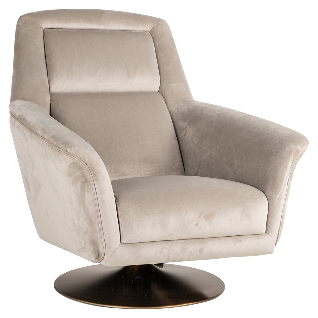 Draaifauteuil Nora khaki fluweel (Quartz Khaki 903)