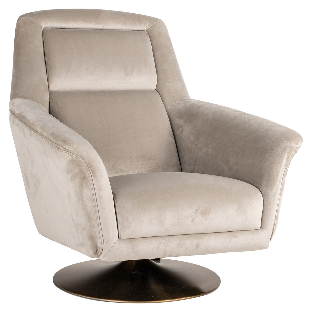 Draaifauteuil Nora khaki fluweel (Quartz Khaki 903)