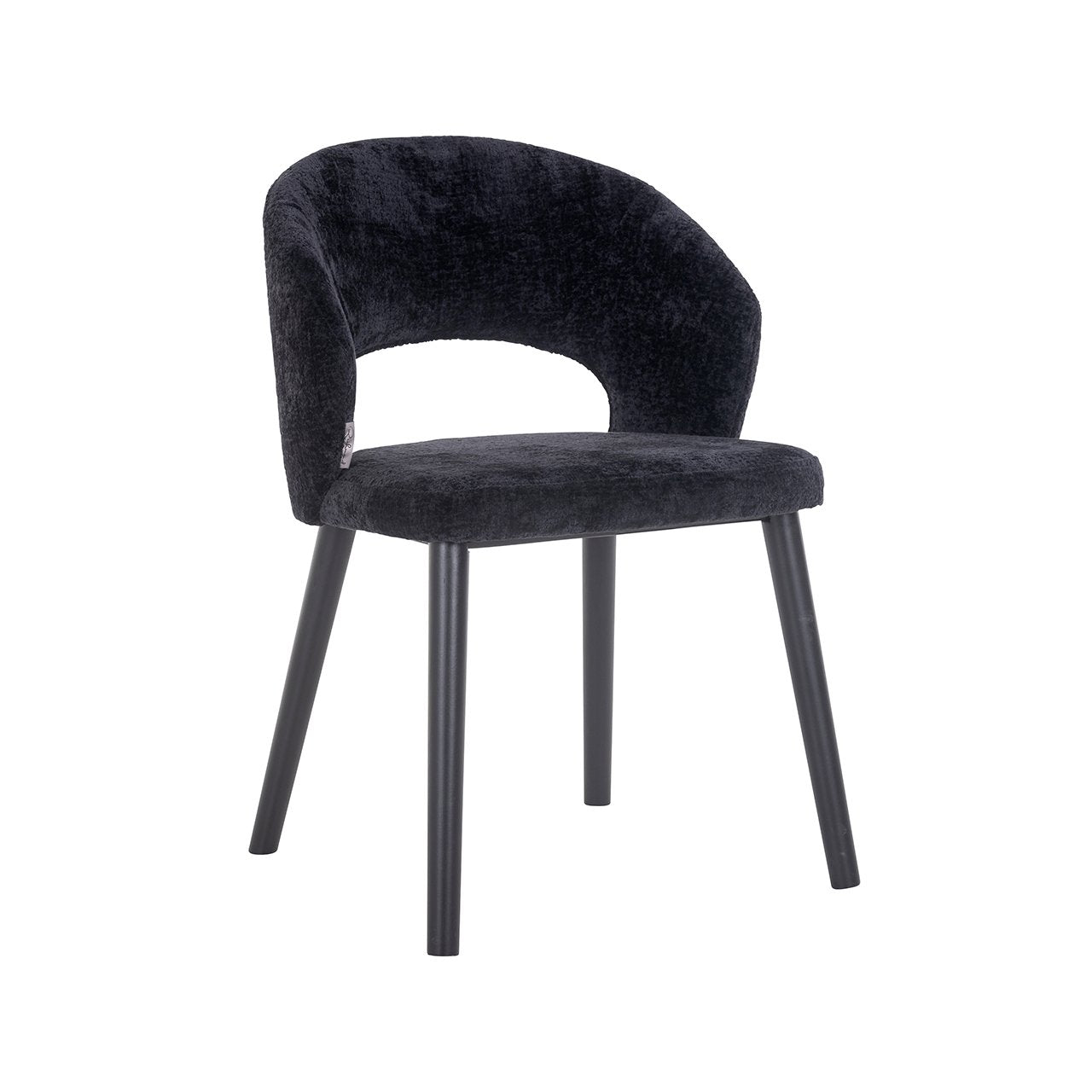 Stoel Savoy zwart chenille (Bergen 809 zwart chenille)