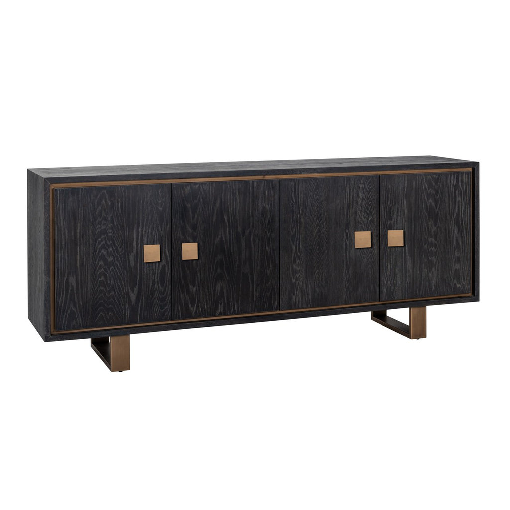 Dressoir Hunter 4-deuren (Zwart rustiek)