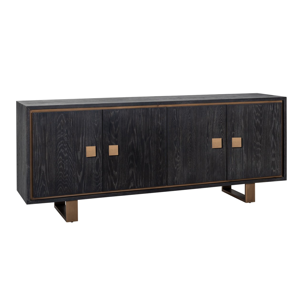 Dressoir Hunter 4-deuren (Zwart rustiek)