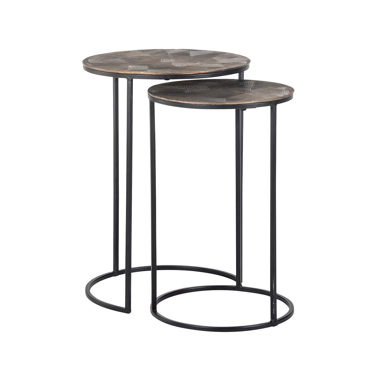 Bijzettafel Tulum set van 2 (Geborsteld Goud)