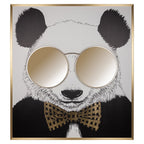 Wandkunst glanzende Panda (Zwart/goud)