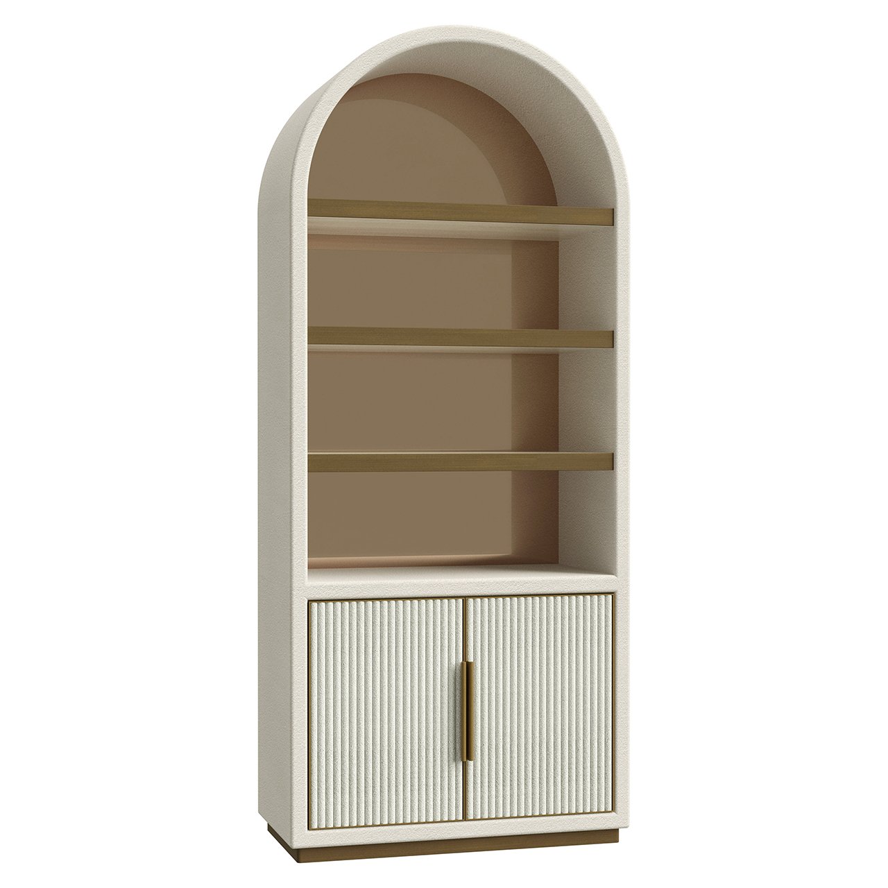 Wandkast Tivoli met gebogen bovenkant 2-deurs 3-planken (Wit)