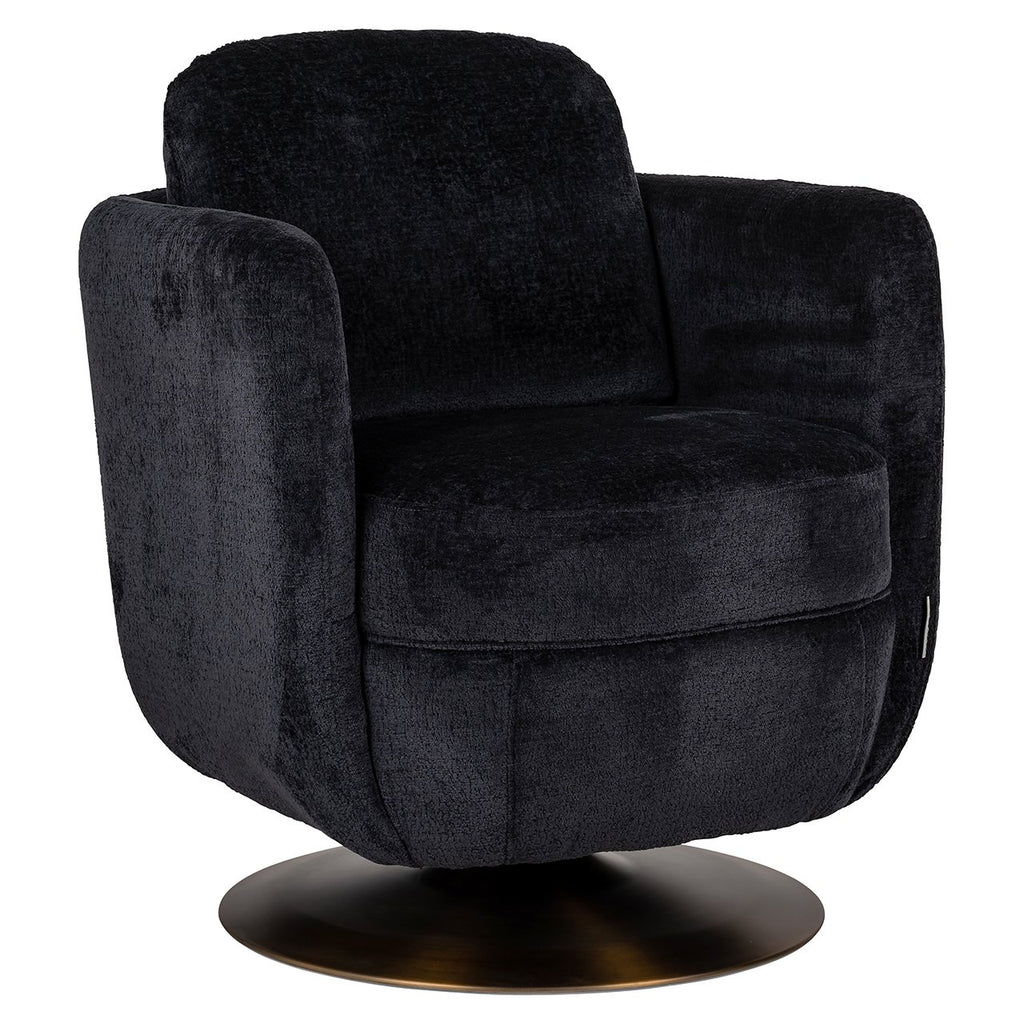 Draaifauteuil Turner zwart chenille (Bergen 809 zwart chenille)