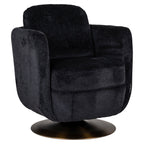 Draaifauteuil Turner zwart chenille (Bergen 809 zwart chenille)