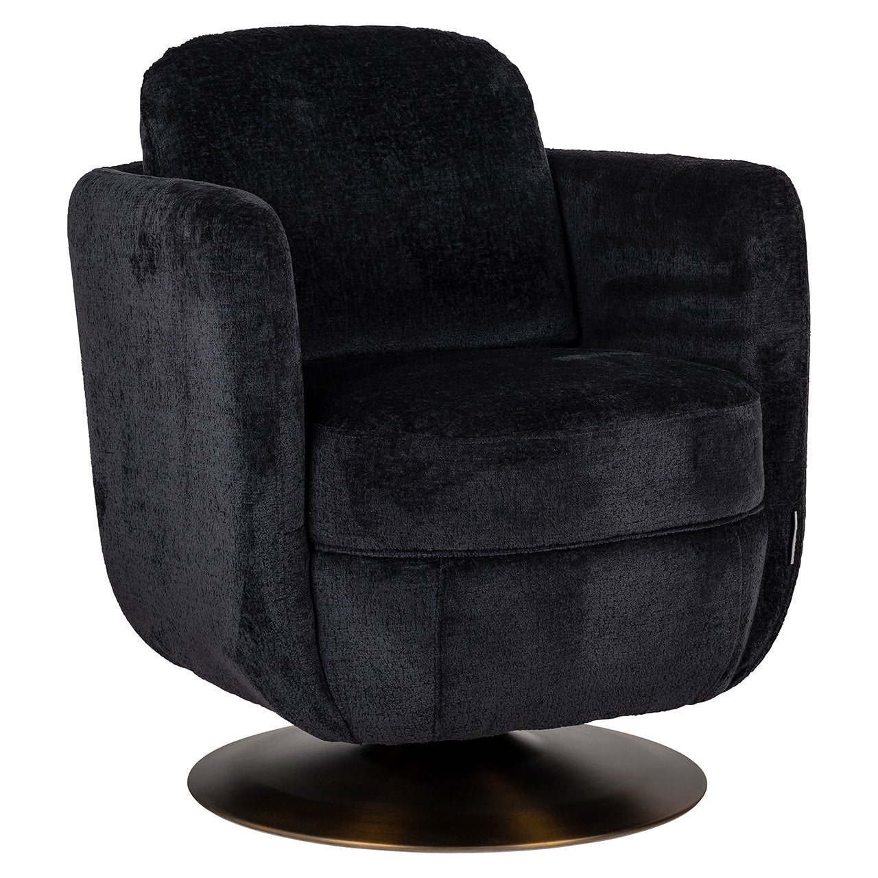 Draaifauteuil Turner zwart chenille (Bergen 809 zwart chenille)