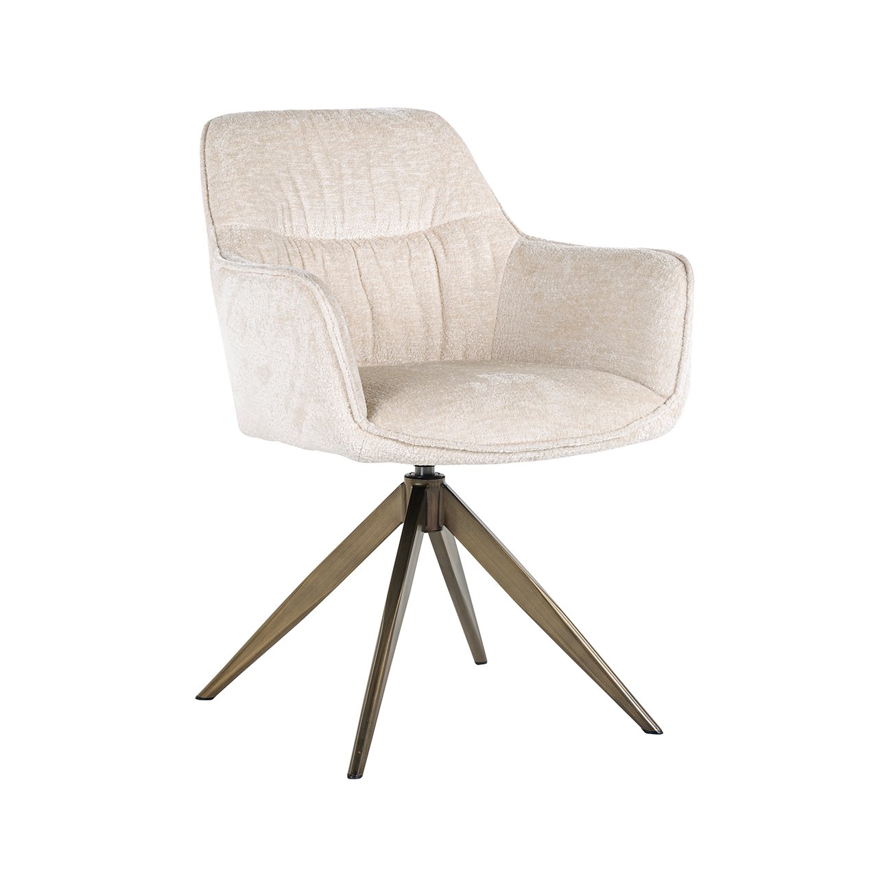 Draaistoel Aline wit chenille brandvertragend (FR-Bergen 900 wit chenille)