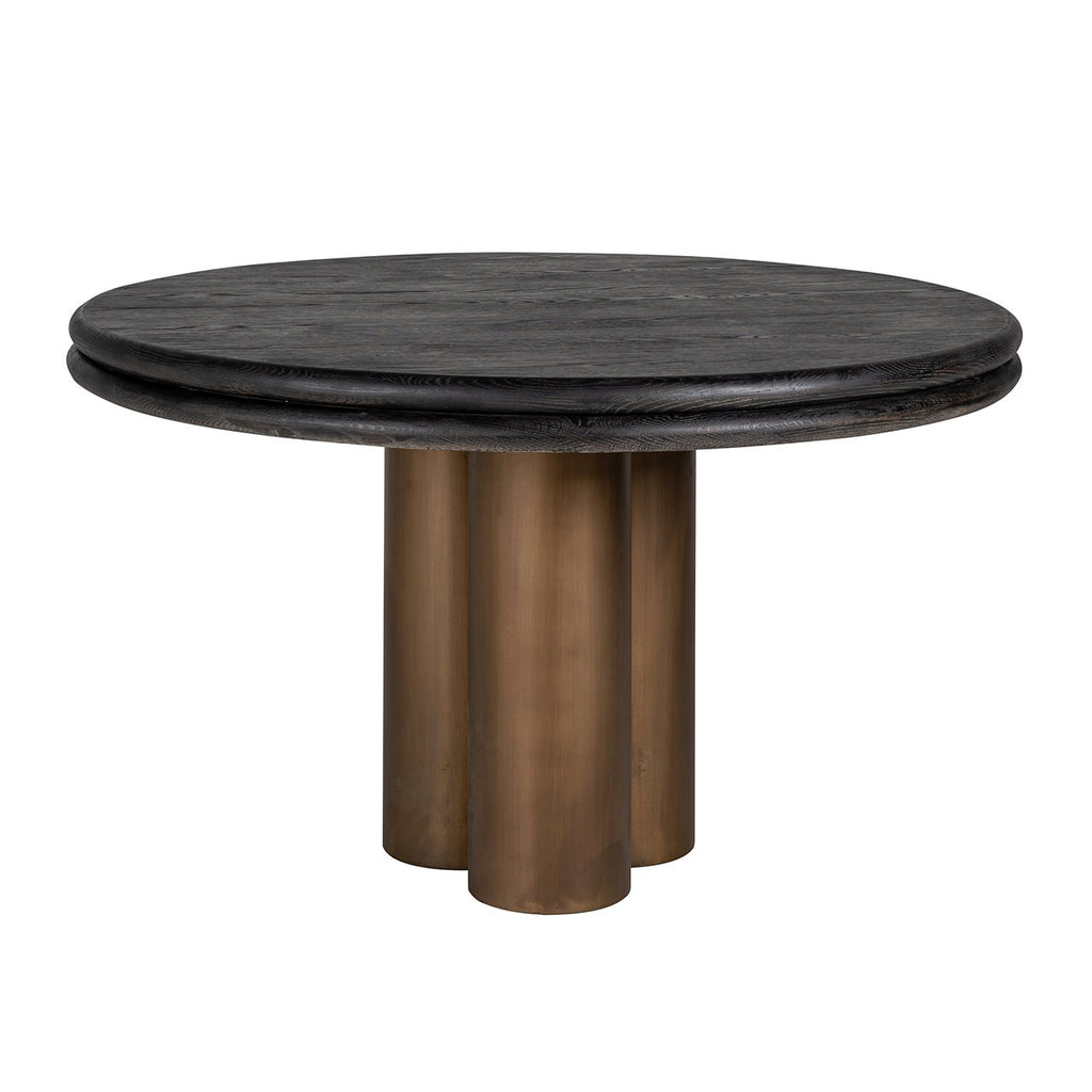 Eettafel Macaron 130Ø (Zwart rustiek)