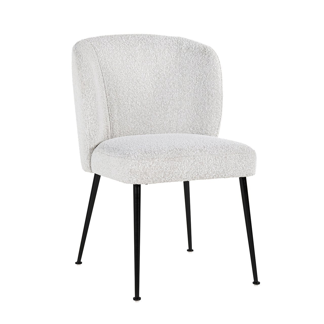 Stoel Fallon Wit Bouclé / zwart (Kopenhagen 900 Bouclé Wit)