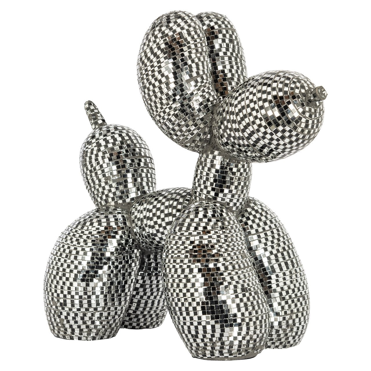 Honden decoratie object spiegel zwart (Zwart)