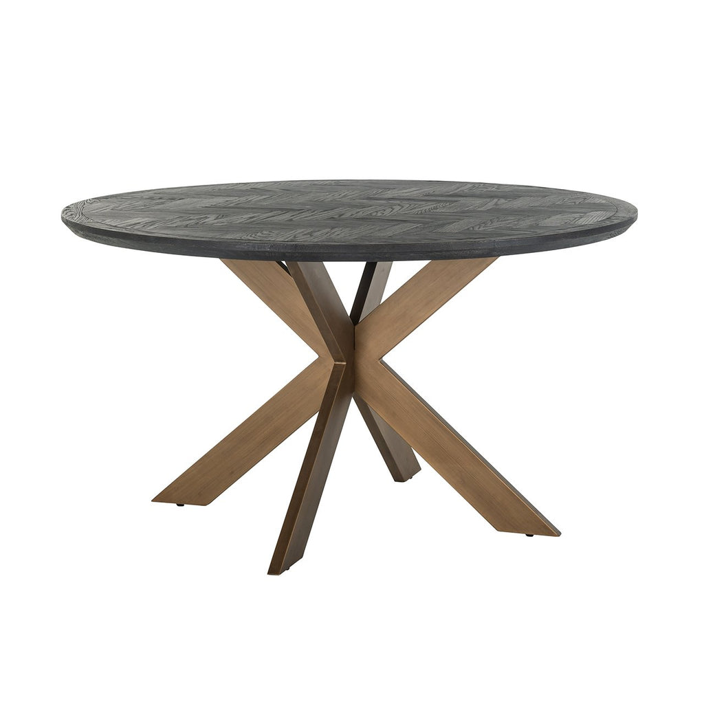 Eettafel Blackbone messing 140Ø (Zwart rustiek)