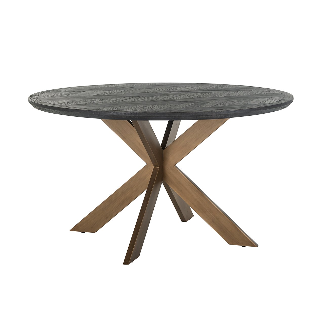 Eettafel Blackbone messing 140Ø (Zwart rustiek)