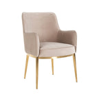 Stoel Breeze khaki fluweel / geborsteld goud brandvertragend (FR-Quartz 903 Khaki)