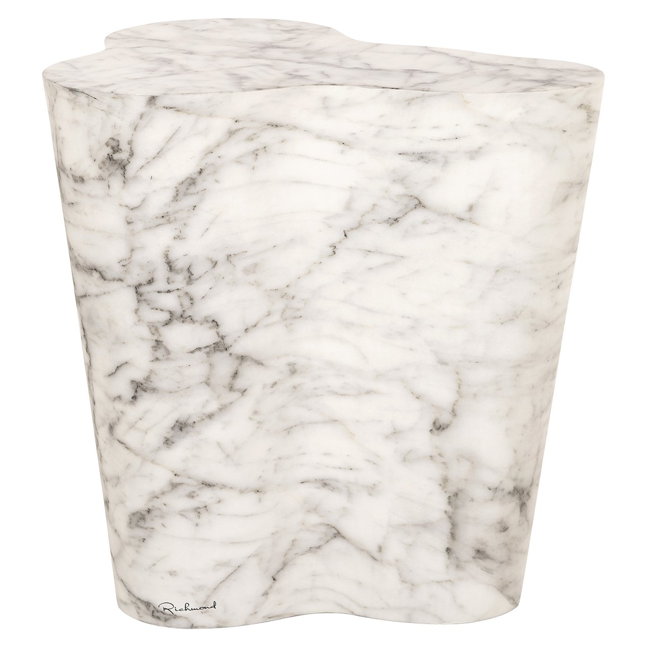 Bijzettafel Rockyard faux wit marmer indoor/outdoor (Wit)