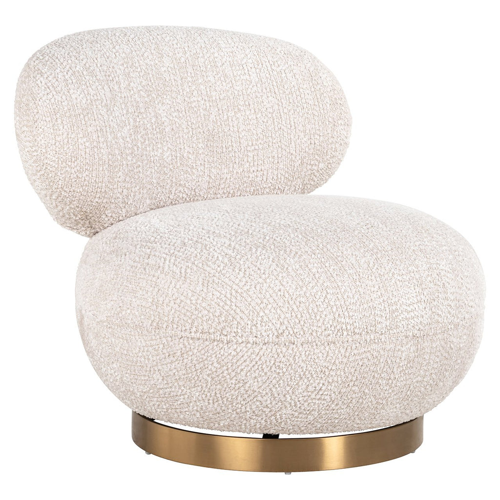 Draaifauteuil Jace in mooie crèmekleur (Be Lovely 11 Cream)