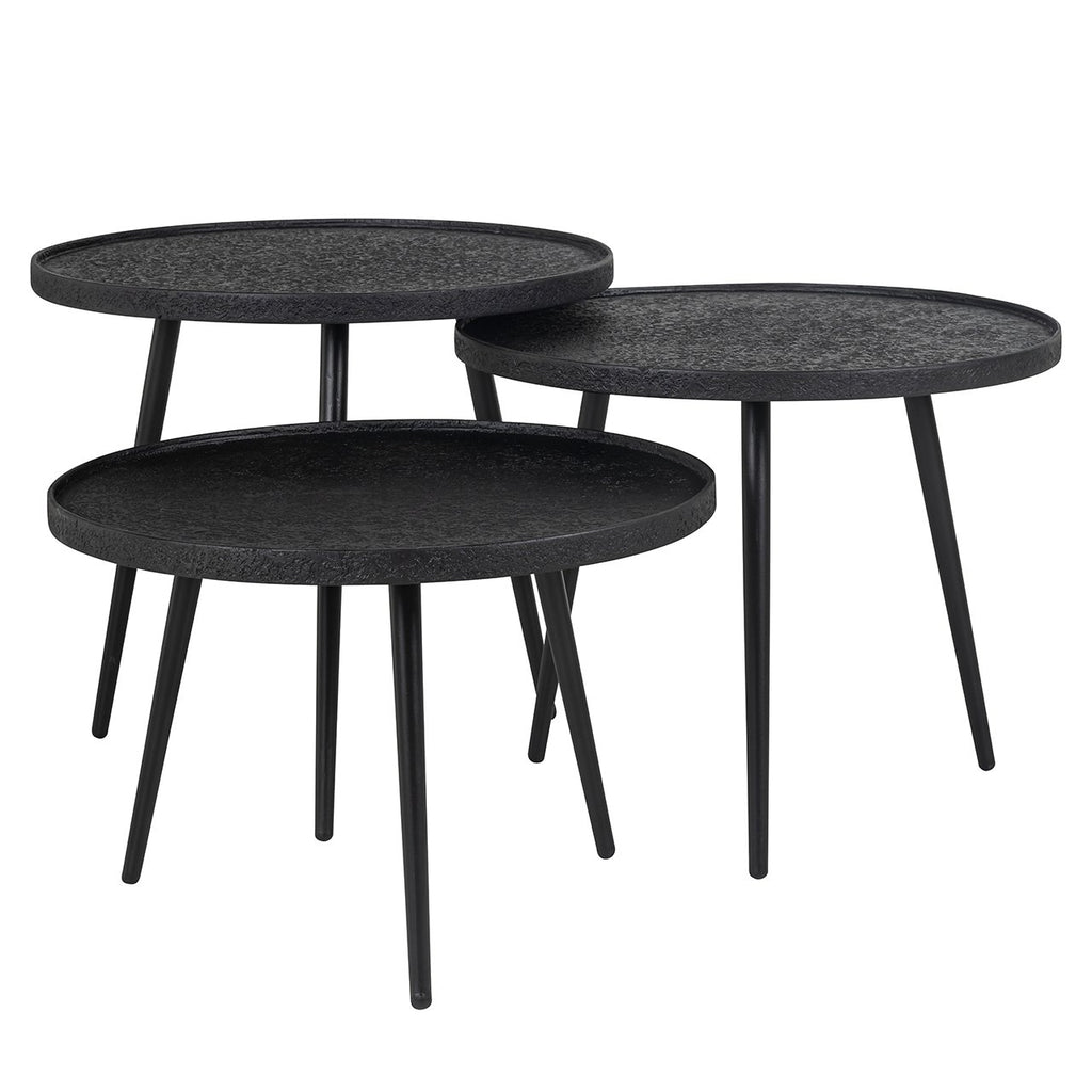 Salontafel Oxford set van 3 (Zwart)