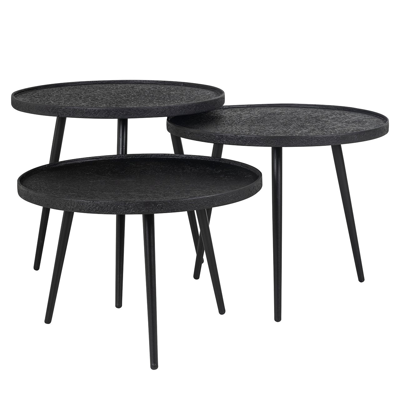 Salontafel Oxford set van 3 (Zwart)