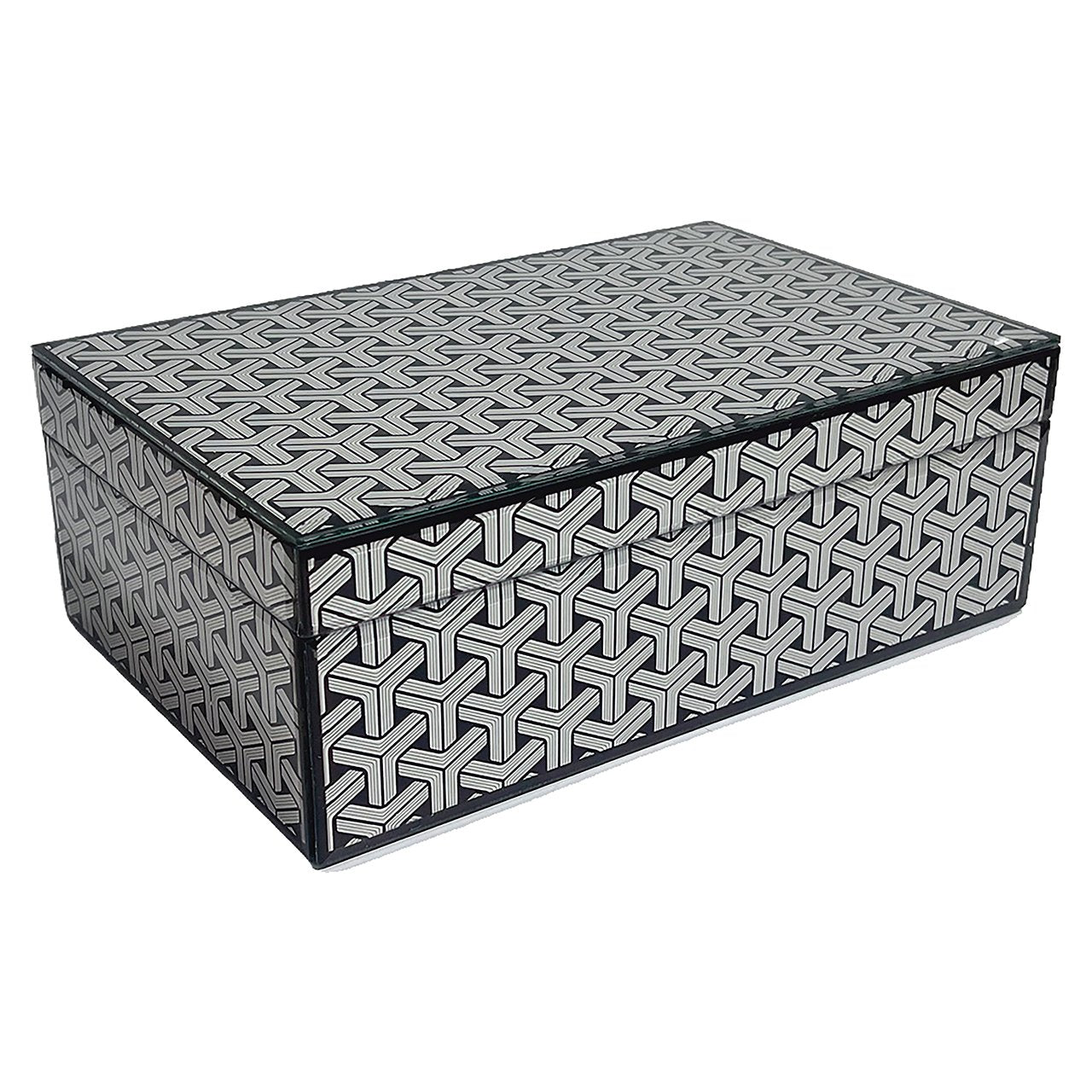 Opbergbox Feliz groot (Zwart/wit)
