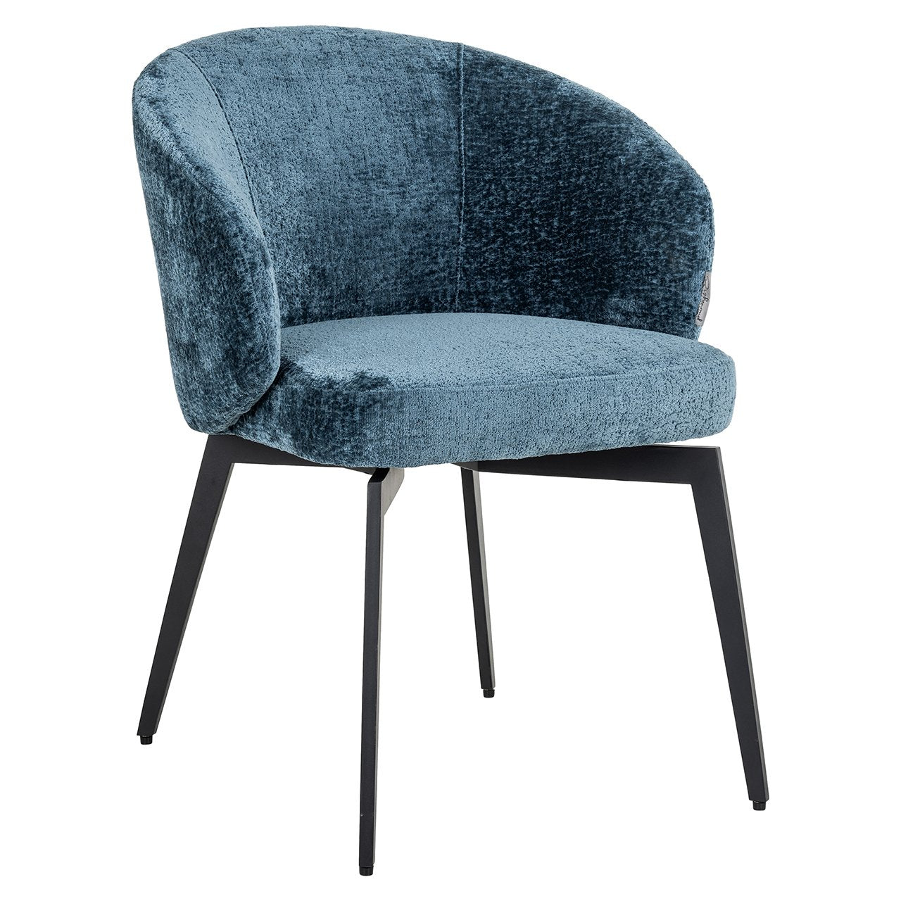 Stoel Amphara blauw chenille brandvertragend (Bergen 601 blauw chenille)