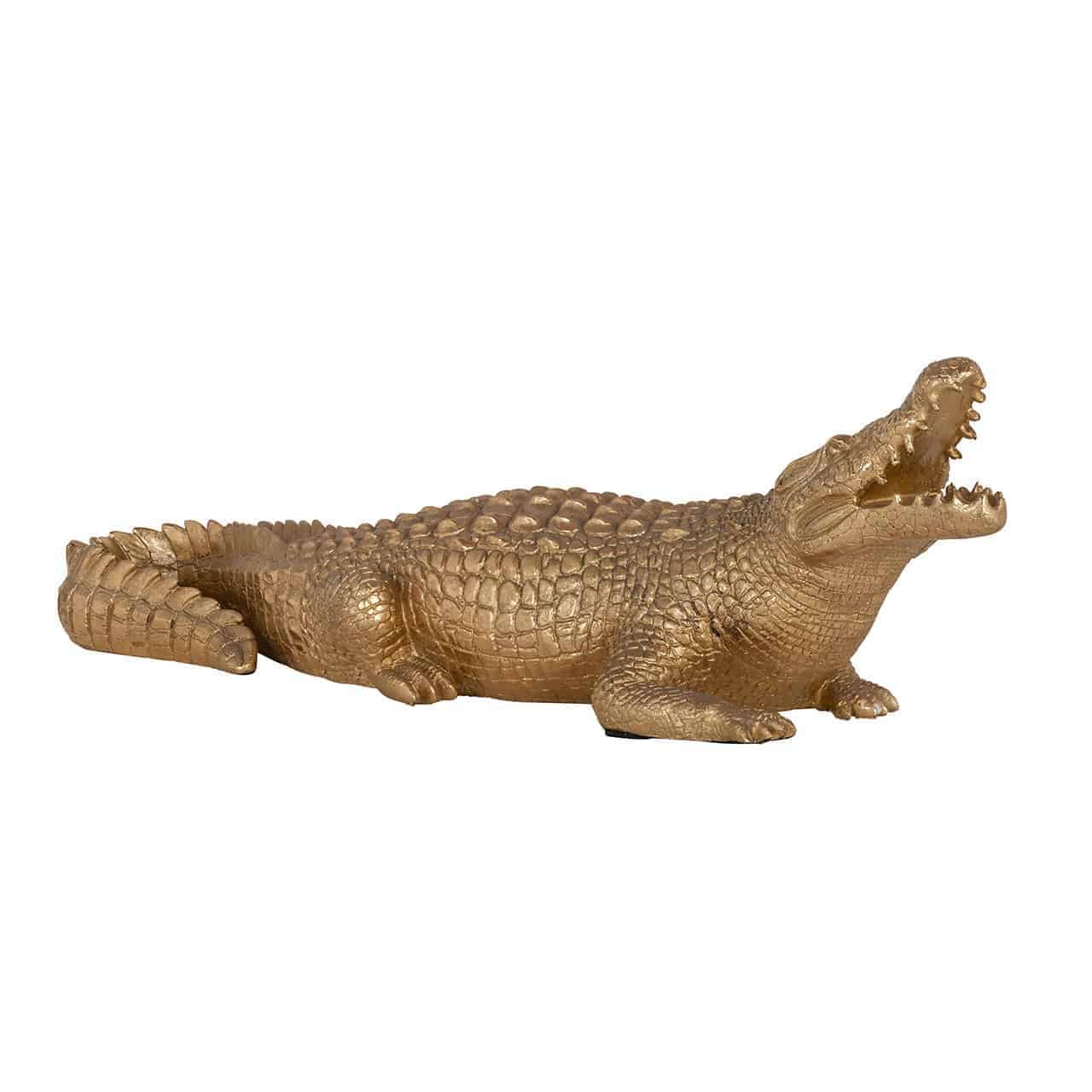Krokodil decoratie object klein (Goud)