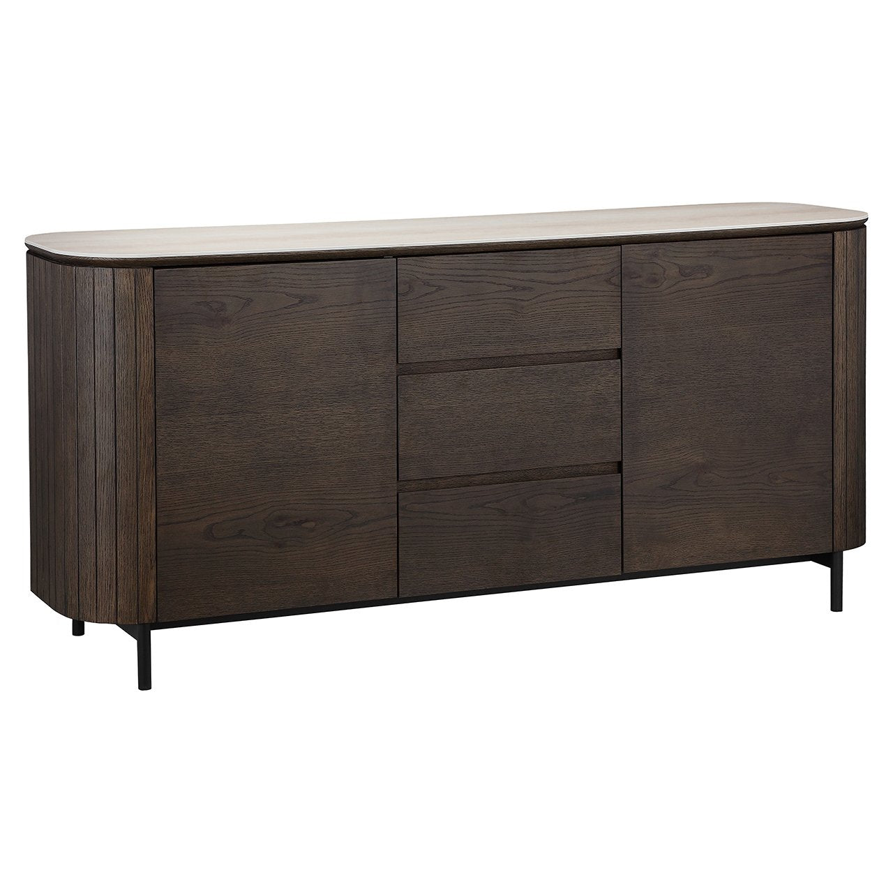 Dressoir Ritz 2-deurs 3-laden (Bruin)