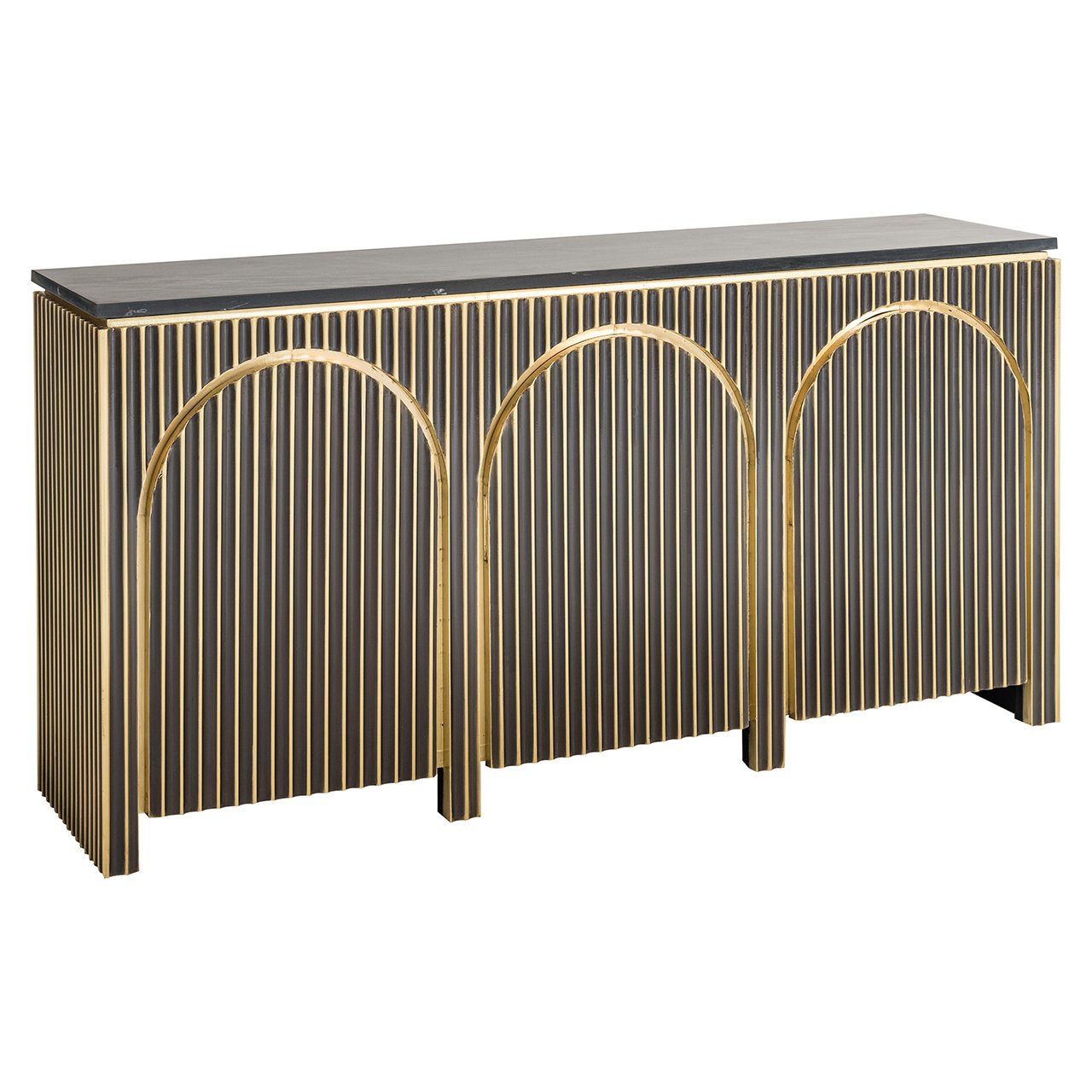 Dressoir Les Arcs 3-deurs (Geborsteld Goud)