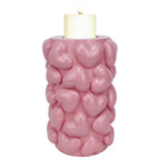 Kandelaar Emel hartjes klein (Roze)