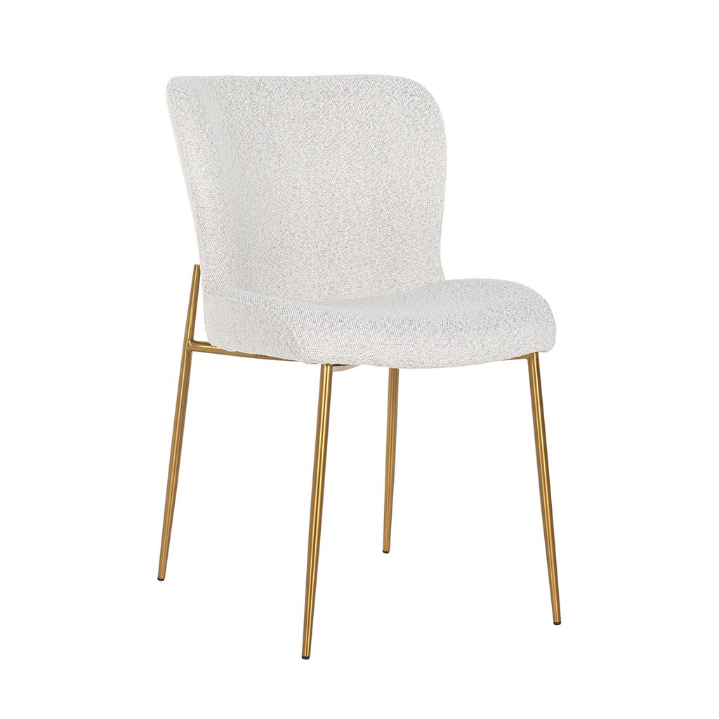 Stoel Odessa wit bouclé / geborsteld goud (Kopenhagen 900 Bouclé Wit)