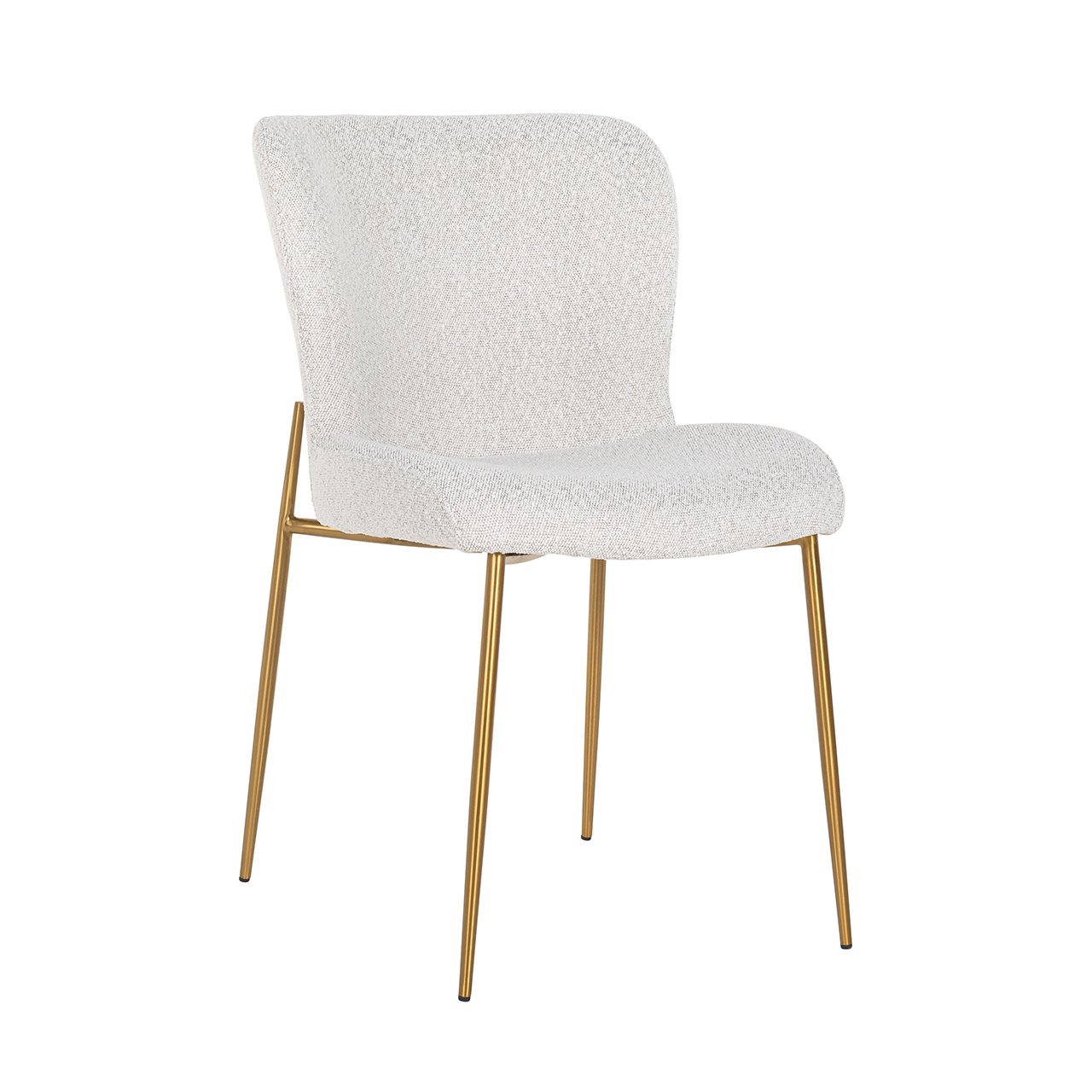 Stoel Odessa wit bouclé / geborsteld goud (Kopenhagen 900 Bouclé Wit)