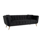 Bank Huxley Antraciet fluweel / Geborsteld goud (Quartz Antraciet 801)