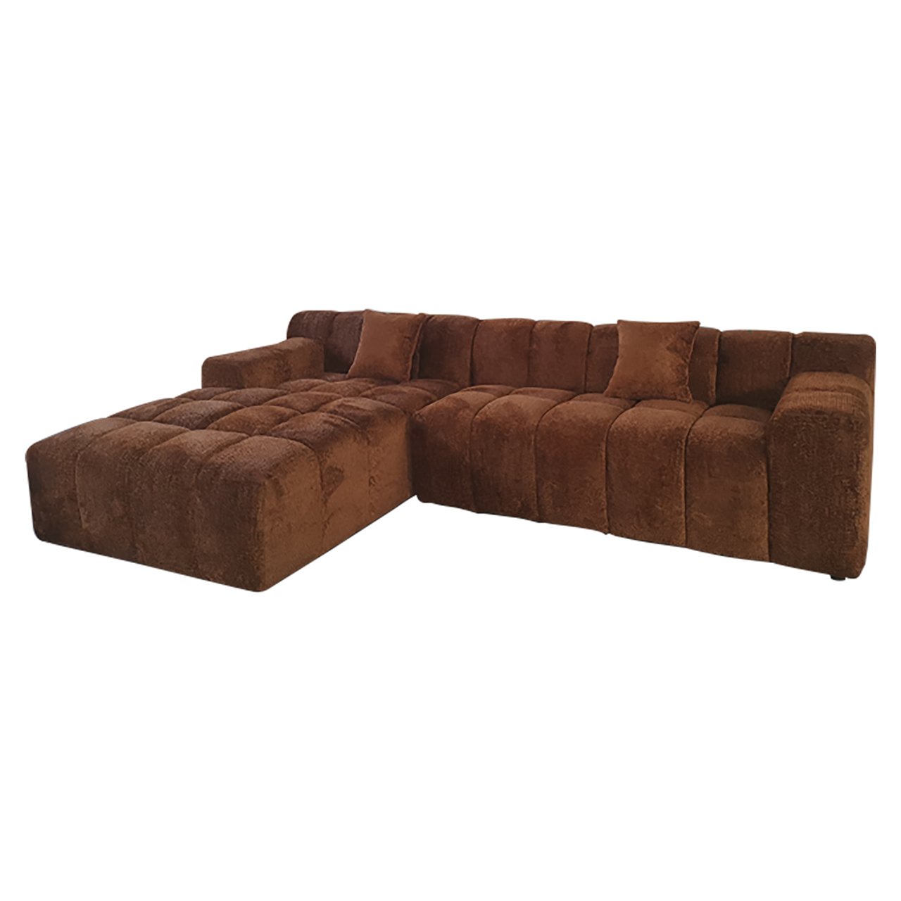 Bank Cube 3-zits + lounge links (Be Lovely 603 Kaneel)