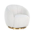 Draaifauteuil Jago wit bouclé / geborsteld goud (Copenhagen 900 Bouclé White)