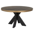 Eettafel Bloomville 140Ø (Zwart/goud)